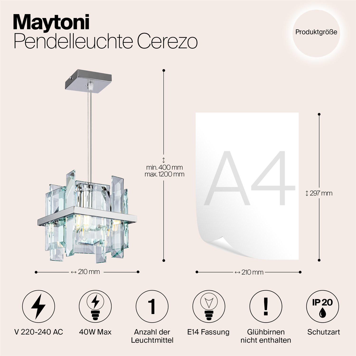 Maytoni Modern Cerezo Подвесной светильник цвет: хром MOD201PL-01N