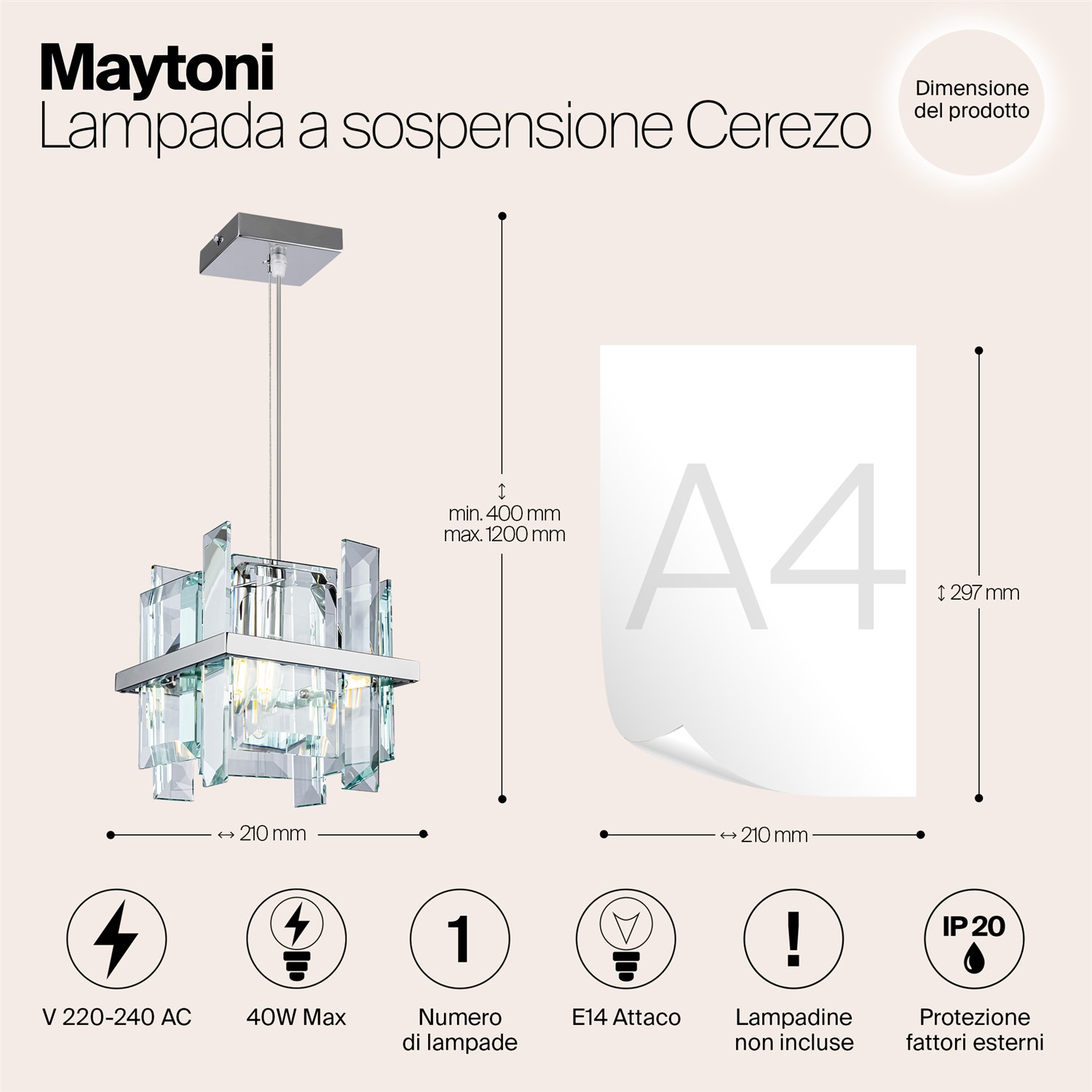 Maytoni Modern Cerezo Подвесной светильник цвет: хром MOD201PL-01N