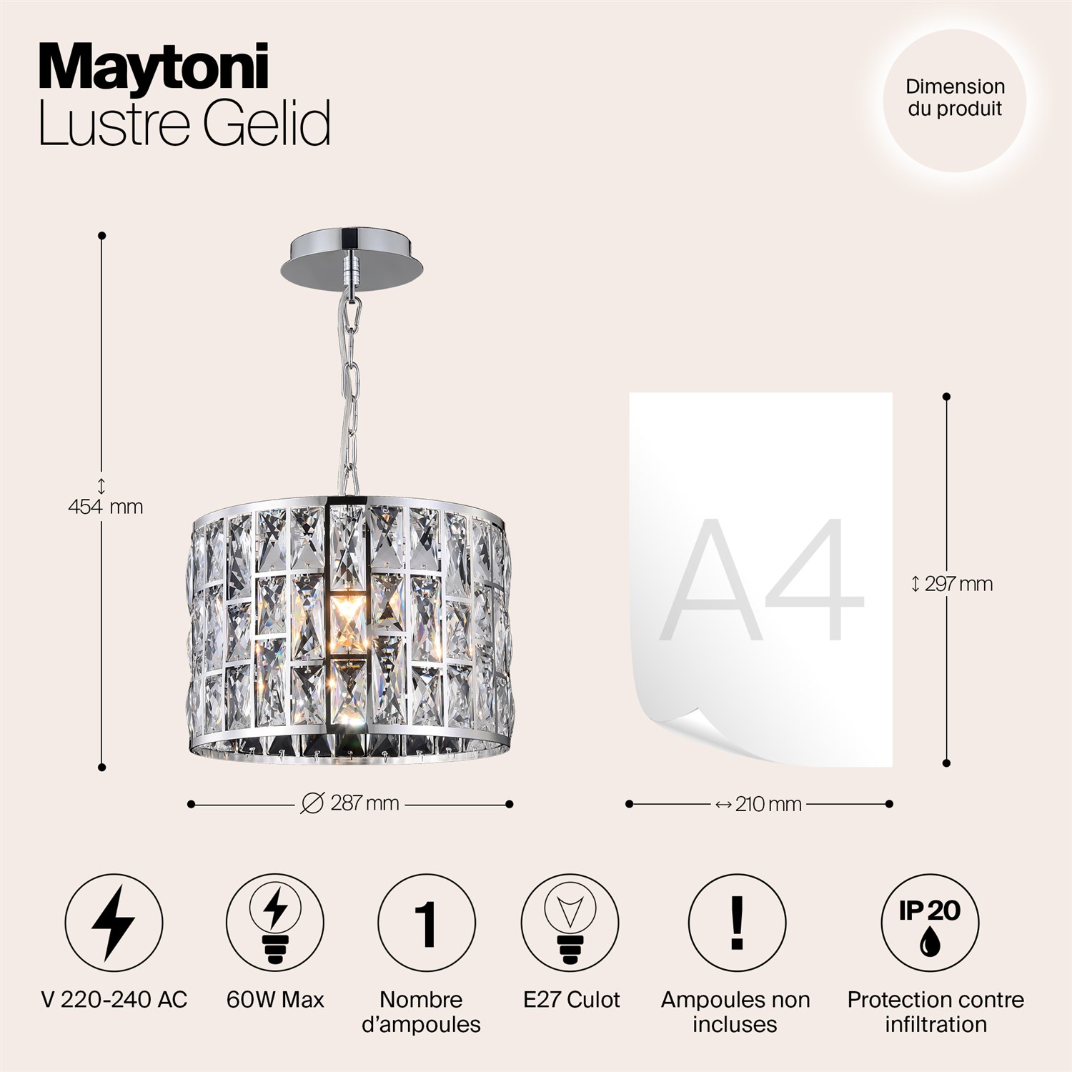 Maytoni Modern Gelid Люстра цвет: хром MOD184-PL-01-CH
