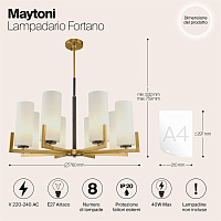 Maytoni Modern Fortano Люстра цвет: черный и латунь MOD089PL-08BS
