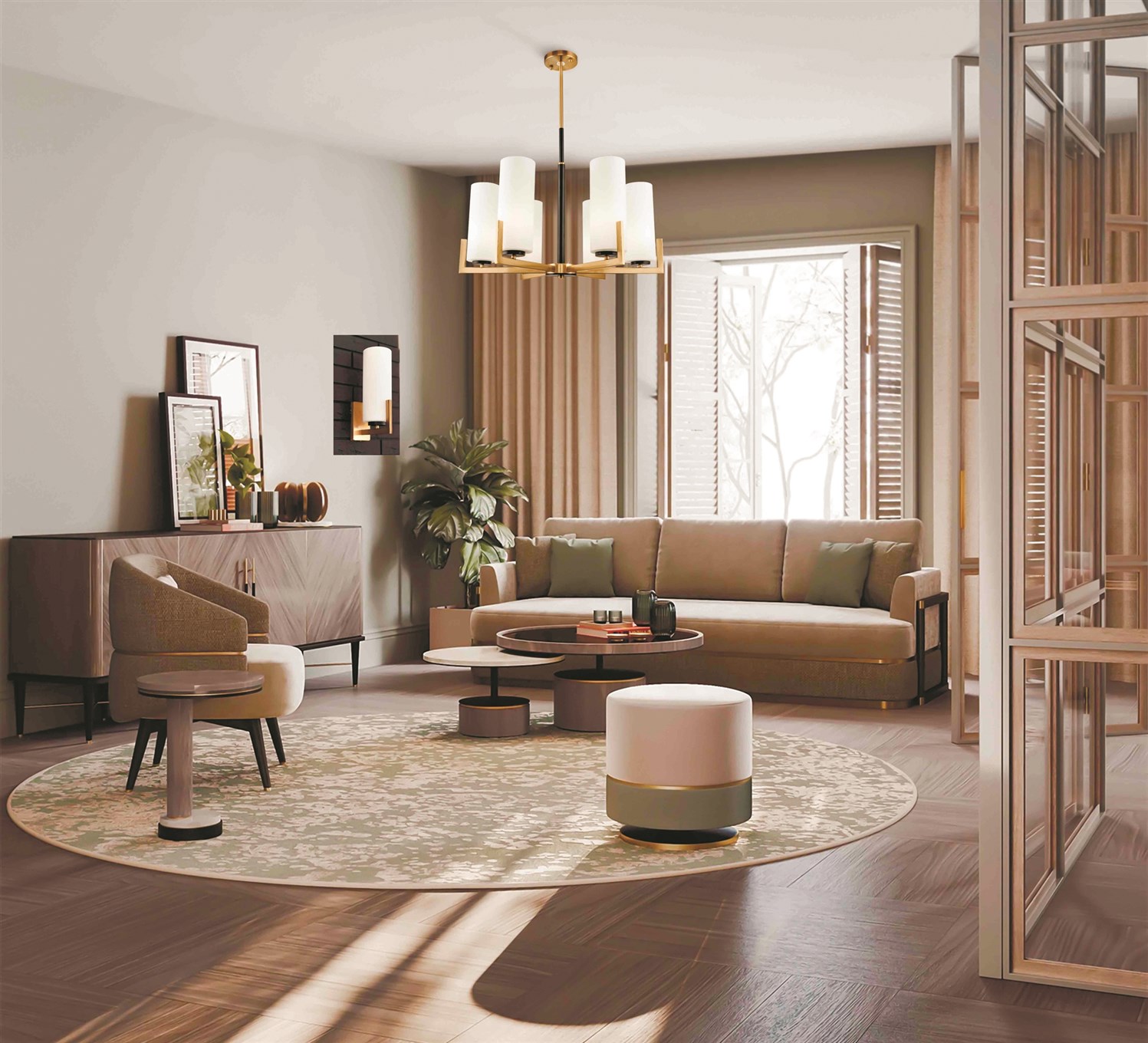 Maytoni Modern Fortano Люстра цвет: черный и латунь MOD089PL-06BS