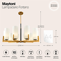 Maytoni Modern Fortano Люстра цвет: черный и латунь MOD089PL-10BS