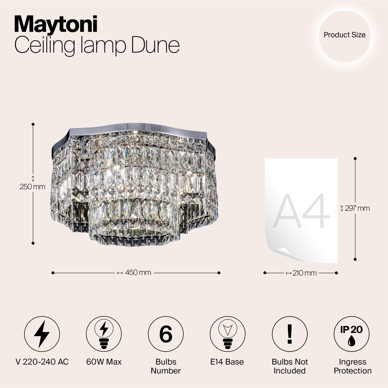 Maytoni Modern Dune Потолочный светильник цвет: хром DIA005CL-06CH