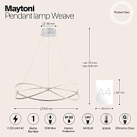 Maytoni Modern Weave Подвесной светильник цвет: никель MOD062PL-L56CH3K