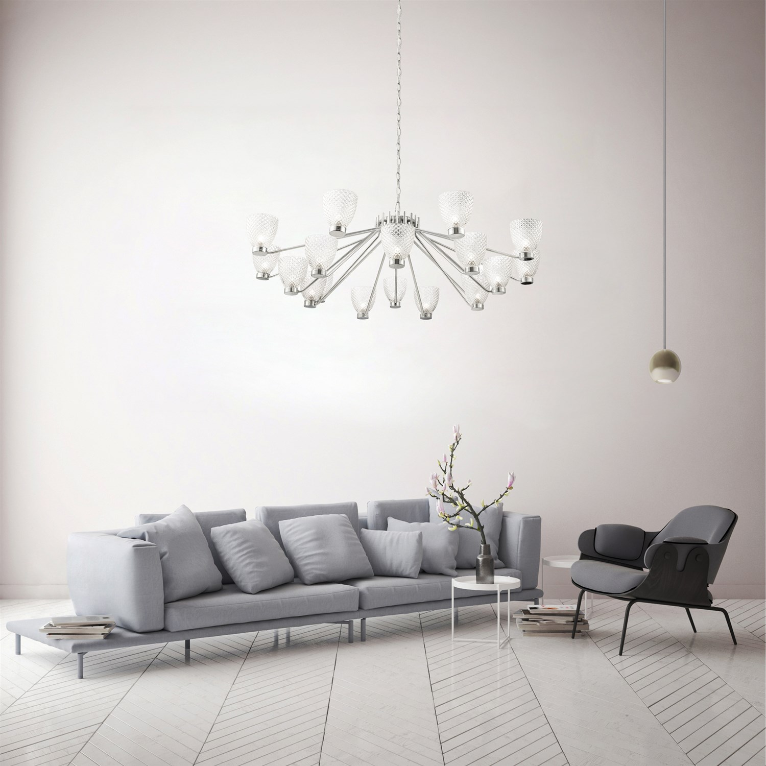 Maytoni Modern Ralar Люстра цвет: хром MOD068PL-18CH