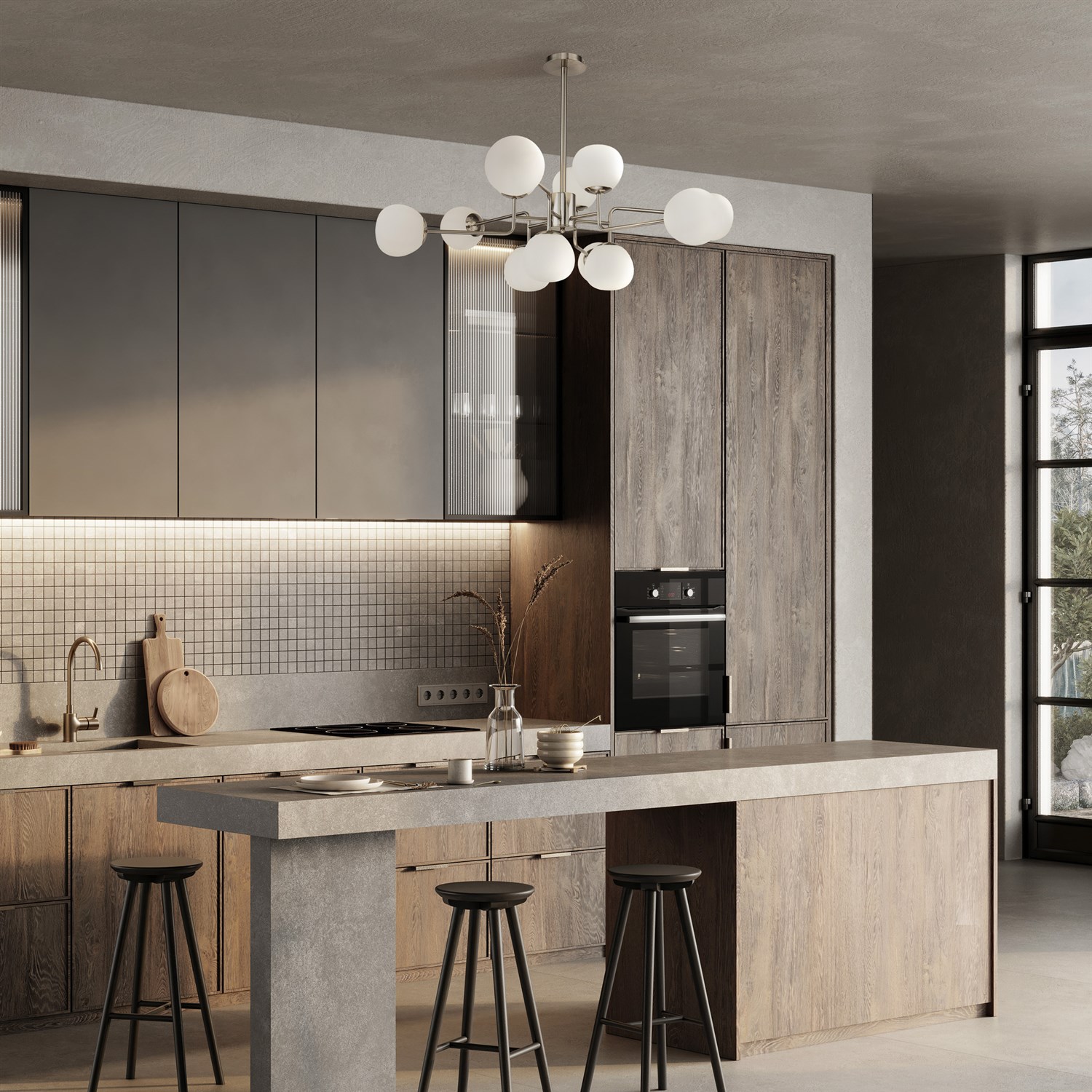 Maytoni Modern Erich Люстра цвет: никель MOD221-PL-12-N