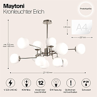 Maytoni Modern Erich Люстра цвет: никель MOD221-PL-12-N