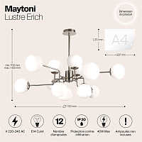 Maytoni Modern Erich Люстра цвет: никель MOD221-PL-12-N