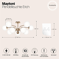Maytoni Modern Erich Подвесной светильник цвет: латунь MOD221PL-10G