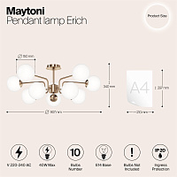 Maytoni Modern Erich Подвесной светильник цвет: латунь MOD221PL-10G