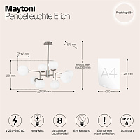 Maytoni Modern Erich Подвесной светильник цвет: никель MOD221-PL-08-N