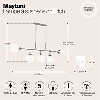 Maytoni Modern Erich Подвесной светильник цвет: никель MOD221-PL-05-N