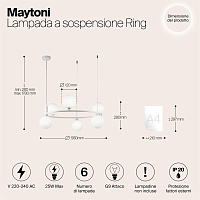 Maytoni Modern Ring Подвесной светильник цвет: белый MOD013PL-06W