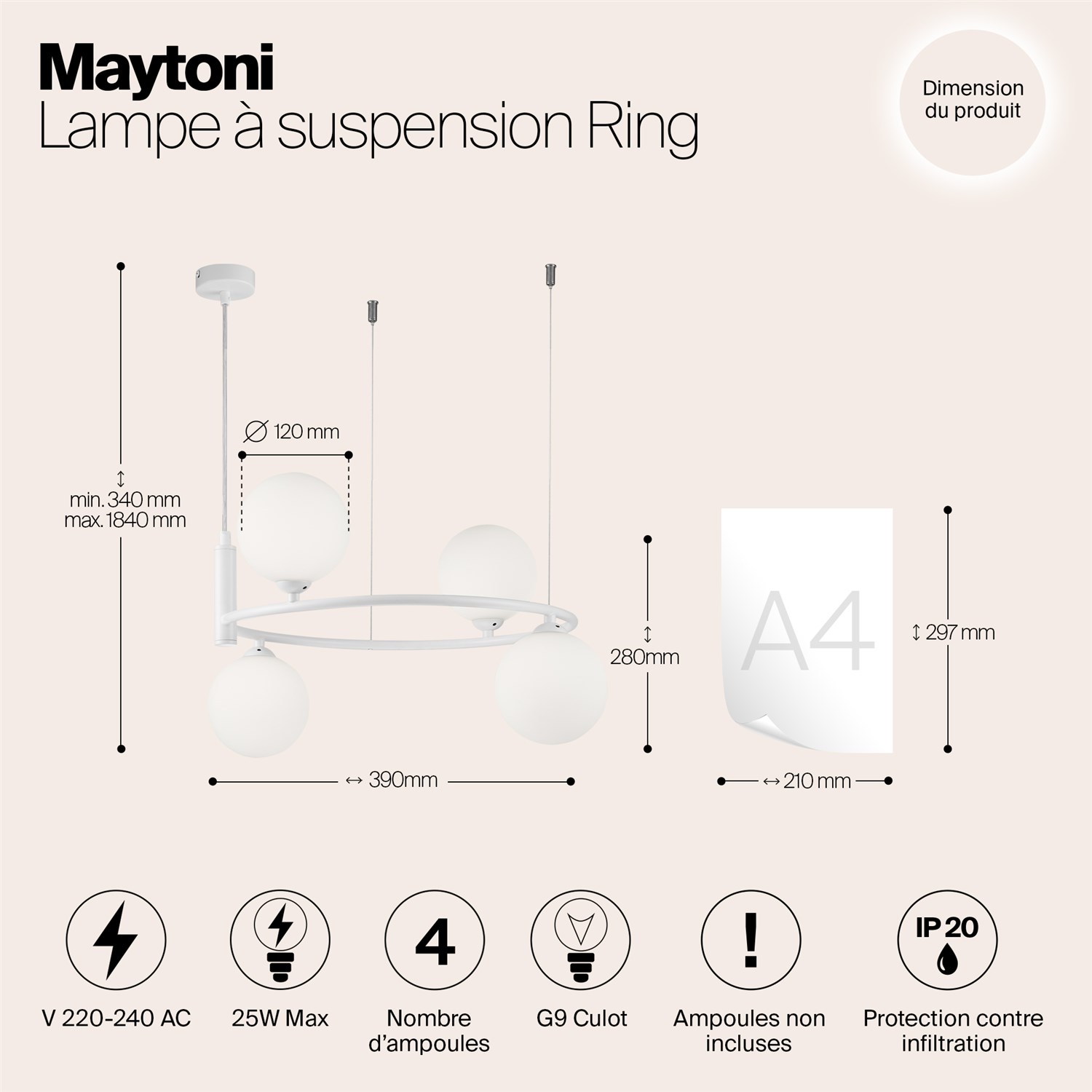 Maytoni Modern Ring Подвесной светильник цвет: белый MOD013PL-04W
