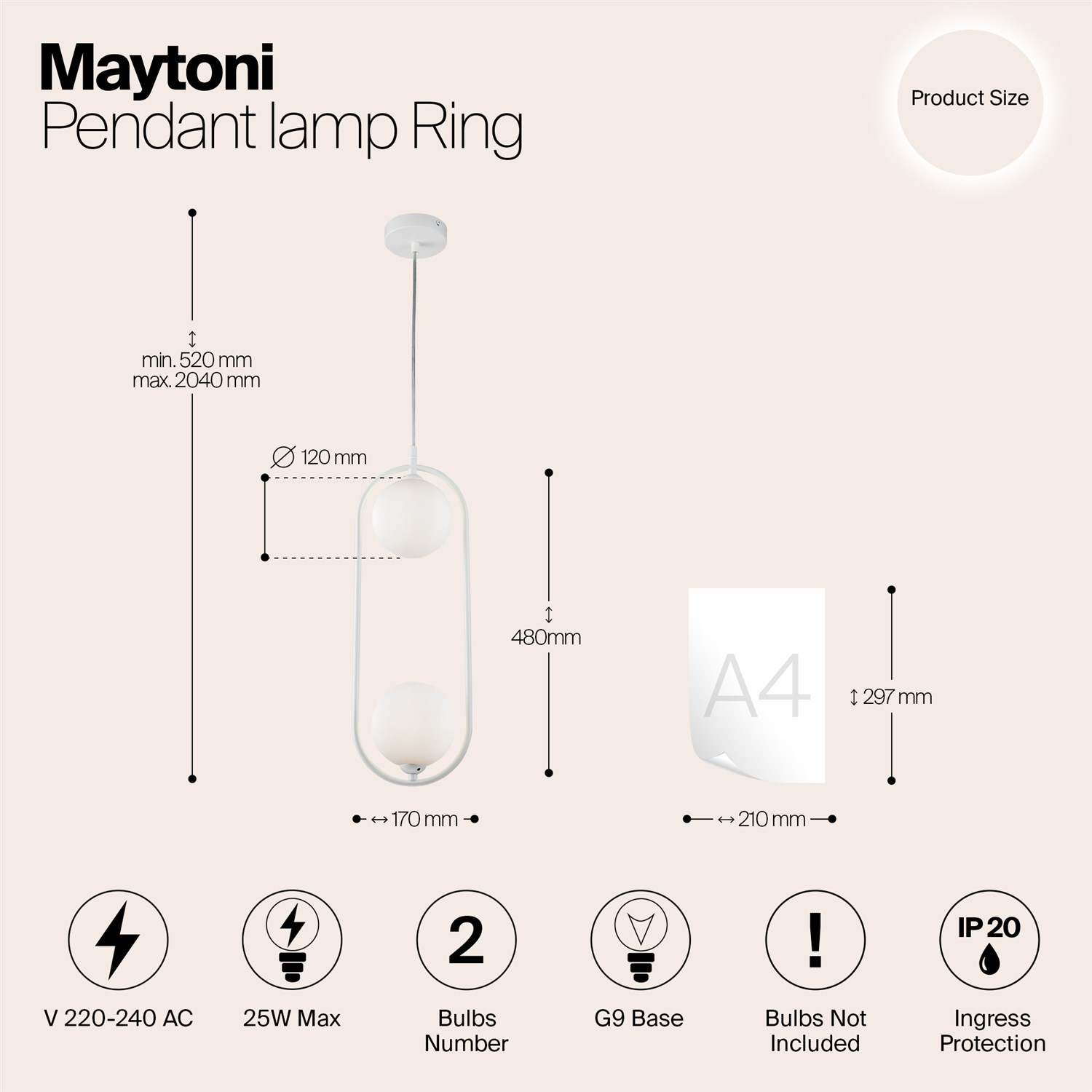 Maytoni Modern Ring Подвесной светильник цвет: белый MOD013PL-02W