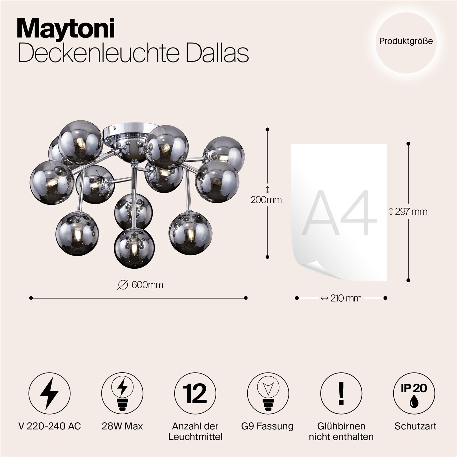 Maytoni Modern Dallas Потолочный светильник цвет: хром MOD545PL-12CH