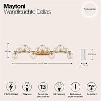 Maytoni Modern Dallas Настенный светильник (бра) цвет: золото MOD547WL-13G