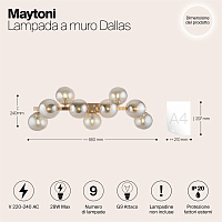Maytoni Modern Dallas Настенный светильник (бра) цвет: золото MOD547WL-09G