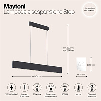 Maytoni Technical Step Подвесной светильник цвет: черный P010PL-L23B