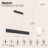 Maytoni Technical Step Подвесной светильник цвет: черный P010PL-L23B