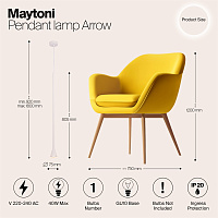 Maytoni Technical Arrow Подвесной светильник цвет: белый P064PL-01W