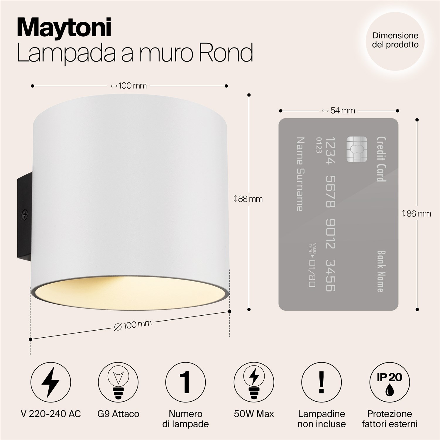 Maytoni Technical Rond Настенный светильник (бра) цвет: белый C066WL-01W