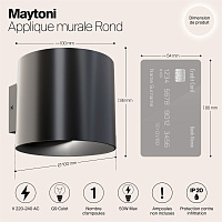 Maytoni Technical Rond Настенный светильник (бра) цвет: черный C066WL-01B