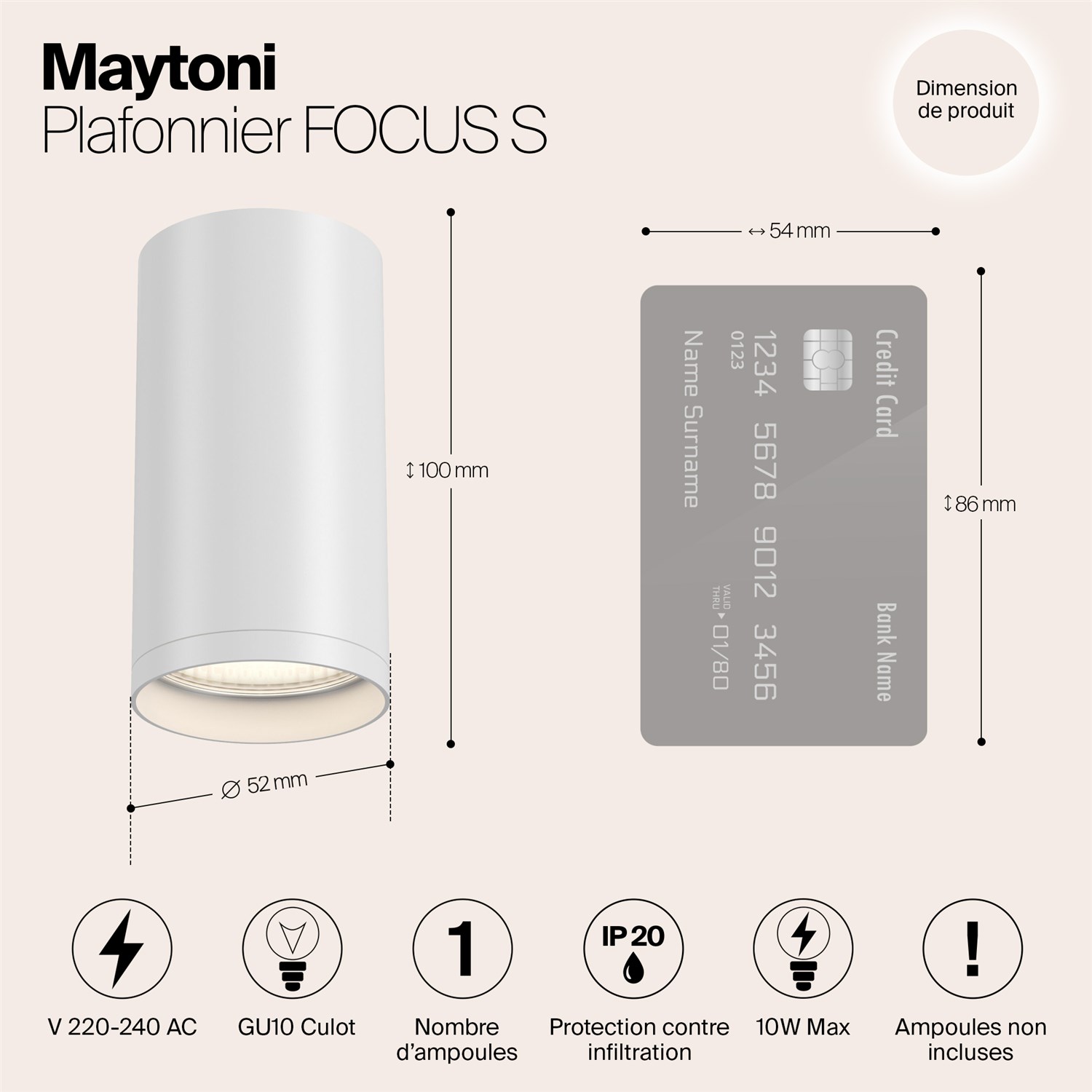 Maytoni Technical FOCUS S Потолочный светильник цвет: белый C052CL-01W