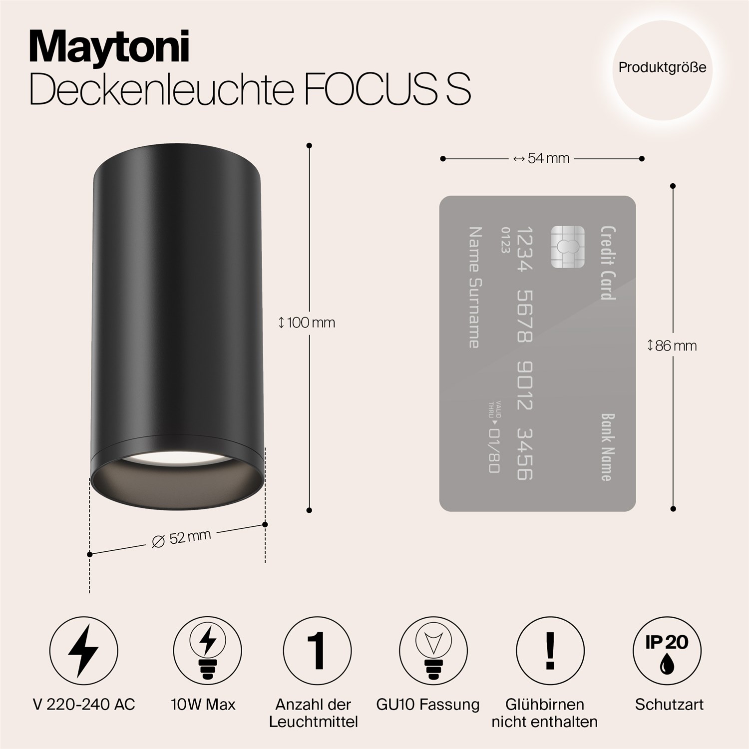 Maytoni Technical FOCUS S Потолочный светильник цвет: черный C052CL-01B