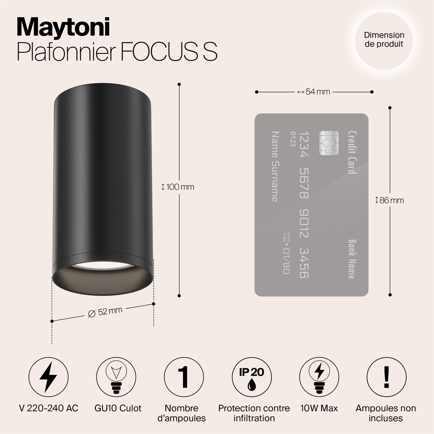 Maytoni Technical FOCUS S Потолочный светильник цвет: черный C052CL-01B