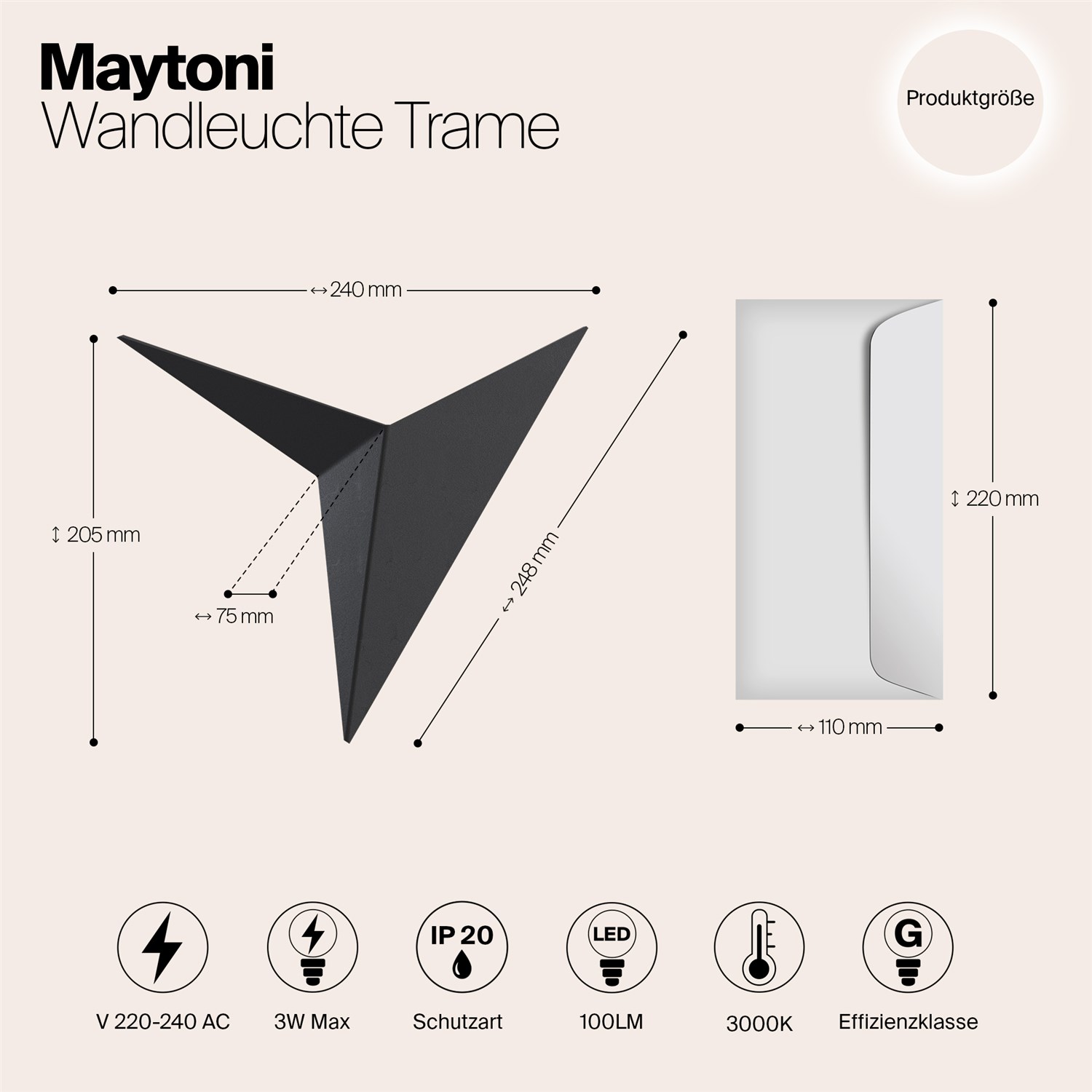 Maytoni Technical Trame Настенный светильник (бра) цвет: черный C808WL-L3B