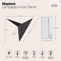 Maytoni Technical Trame Настенный светильник (бра) цвет: черный C808WL-L3B