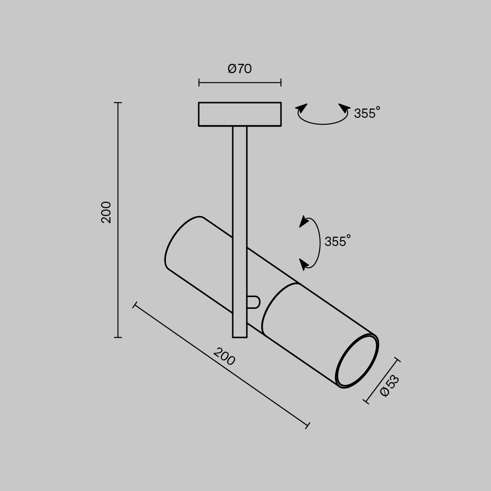 Maytoni Technical Elti Потолочный светильник цвет: черный с золотом C020CL-01GB