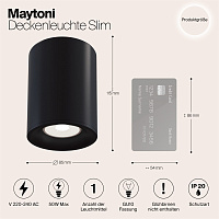 Maytoni Technical Slim Потолочный светильник цвет: черный C012CL-01B