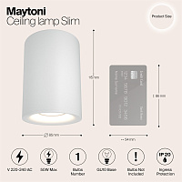 Maytoni Technical Slim Потолочный светильник цвет: белый C012CL-01W