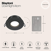 Maytoni Technical Atom Встраиваемый светильник цвет: черный DL023-2-01B
