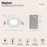 Maytoni Technical Atom Встраиваемый светильник цвет: белый DL023-2-01W