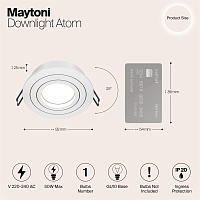 Maytoni Technical Atom Встраиваемый светильник цвет: белый DL023-2-01W