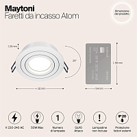 Maytoni Technical Atom Встраиваемый светильник цвет: белый DL023-2-01W