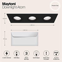 Maytoni Technical Atom Встраиваемый светильник цвет: черный DL024-2-03B