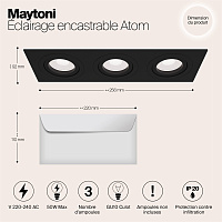 Maytoni Technical Atom Встраиваемый светильник цвет: черный DL024-2-03B