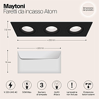 Maytoni Technical Atom Встраиваемый светильник цвет: черный DL024-2-03B