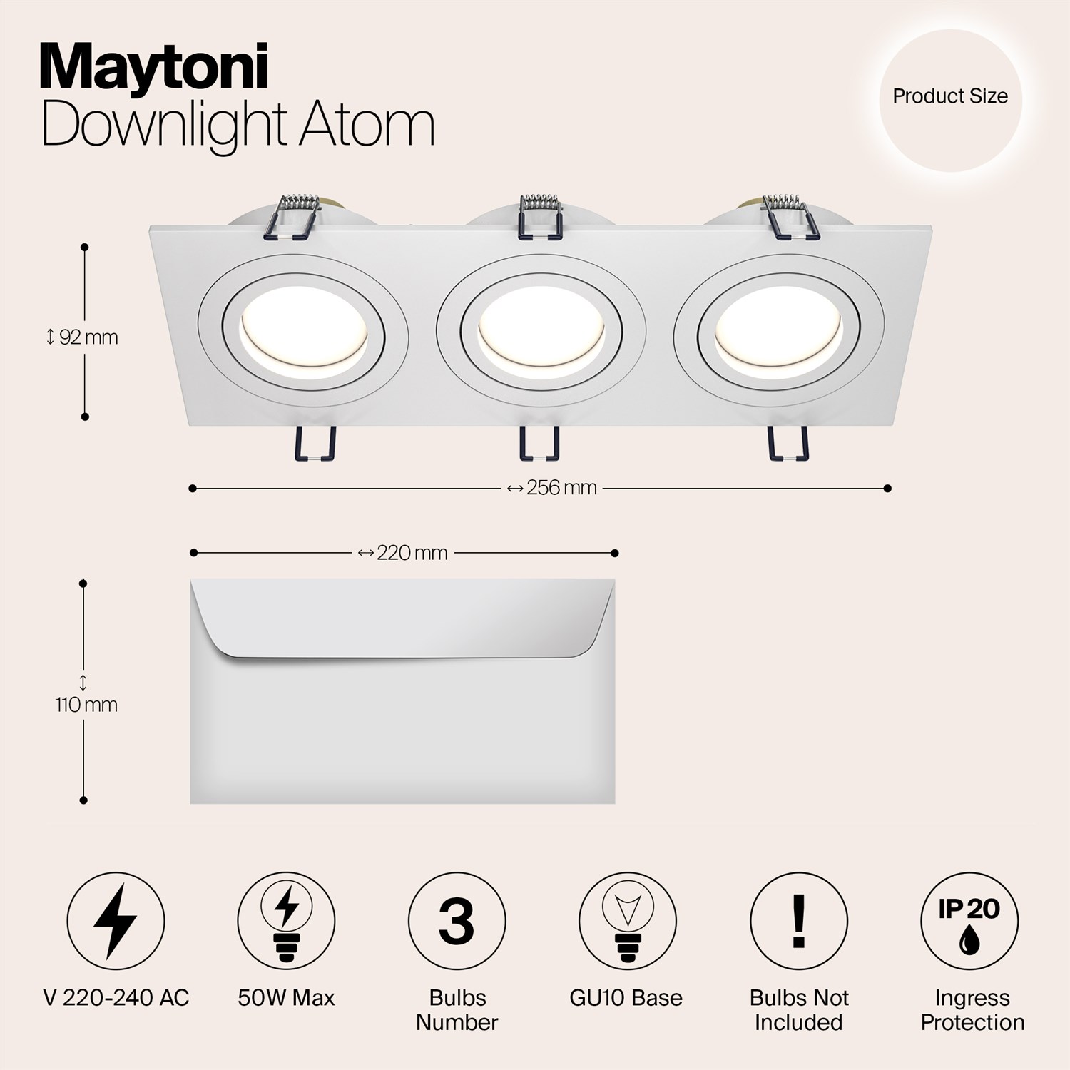 Maytoni Technical Atom Встраиваемый светильник цвет: белый DL024-2-03W