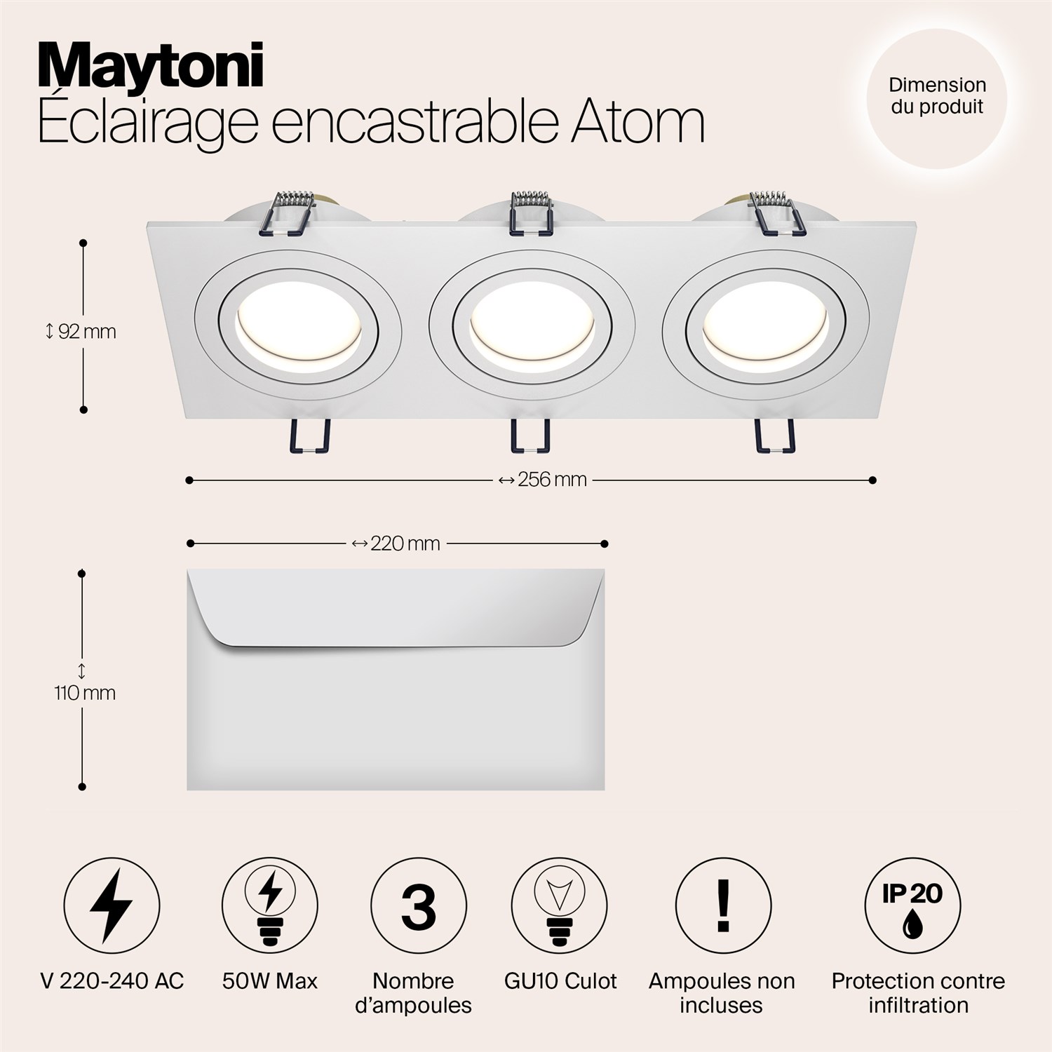 Maytoni Technical Atom Встраиваемый светильник цвет: белый DL024-2-03W