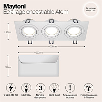 Maytoni Technical Atom Встраиваемый светильник цвет: белый DL024-2-03W