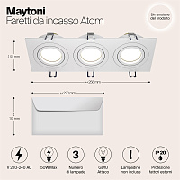 Maytoni Technical Atom Встраиваемый светильник цвет: белый DL024-2-03W