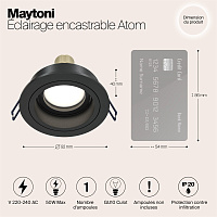 Maytoni Technical Atom Встраиваемый светильник цвет: черный DL025-2-01B