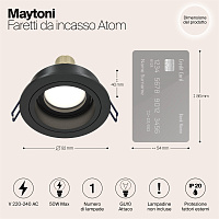 Maytoni Technical Atom Встраиваемый светильник цвет: черный DL025-2-01B