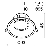 Maytoni Technical Dot Встраиваемый светильник цвет: черный DL028-2-01B