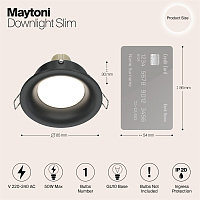 Maytoni Technical Slim Встраиваемый светильник цвет: черный DL027-2-01B